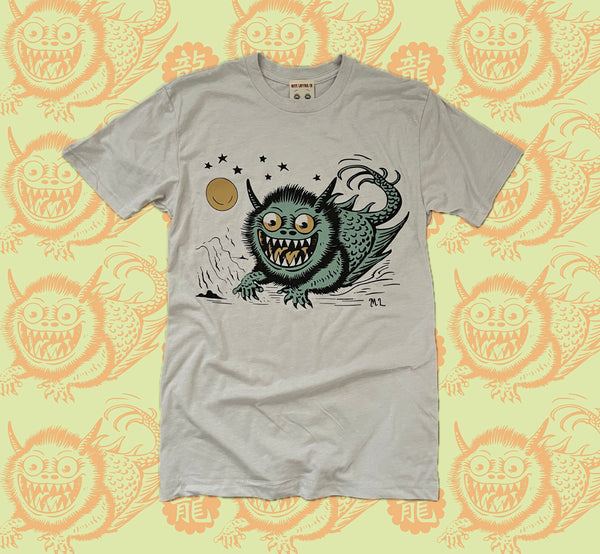 *UNISEX DRAGON TEE *SAND