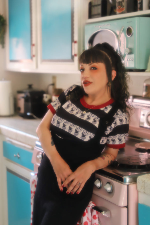 BITTER SQUEAKS X MISS LADYBUG CA COLLAB STRIPE RINGER TEE