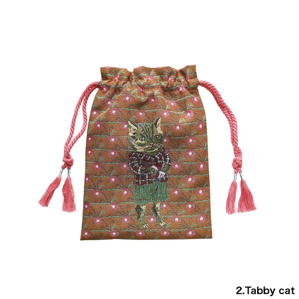 NATHALIE LETE CAT DRAWSTRINGS POUCH