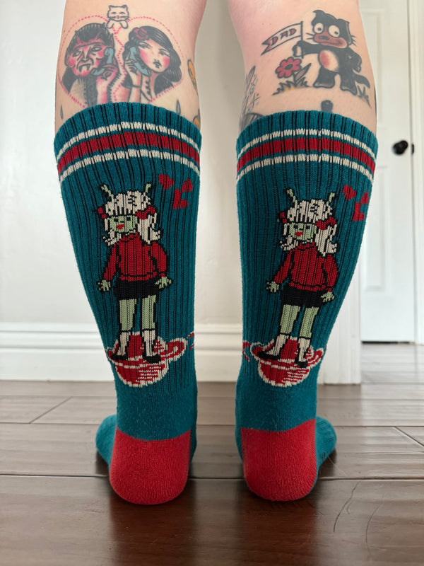 SATURN GIRL SOCKS *TEAL BLUE