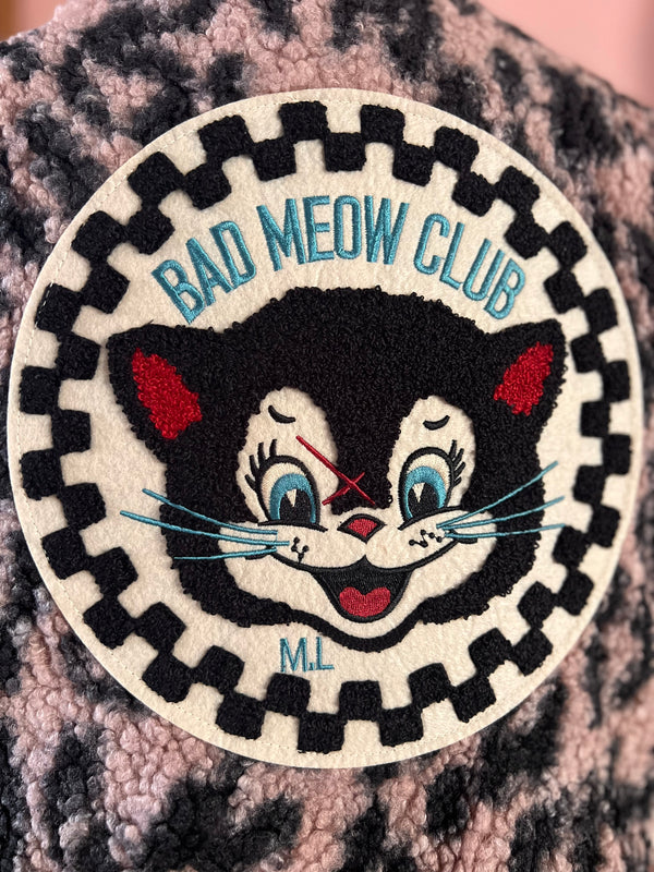 BAD MEOW CLUB CROPPED PUFFY JACKET *DUSTY PINK