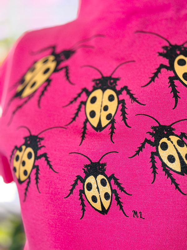LOVE BUGS CAP SLEEVE SWEATER *MAGENTA PINK