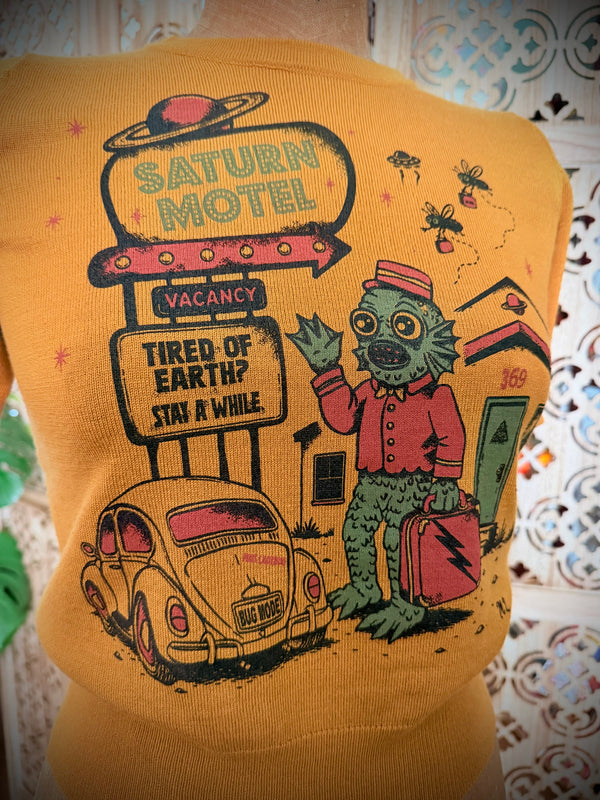 SATURN MOTEL HALF SLEEVE SWEATER *MUSTARD