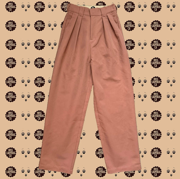 NEW HIGH WAIST PLEATED TROUSERS *PEACH BEIGE