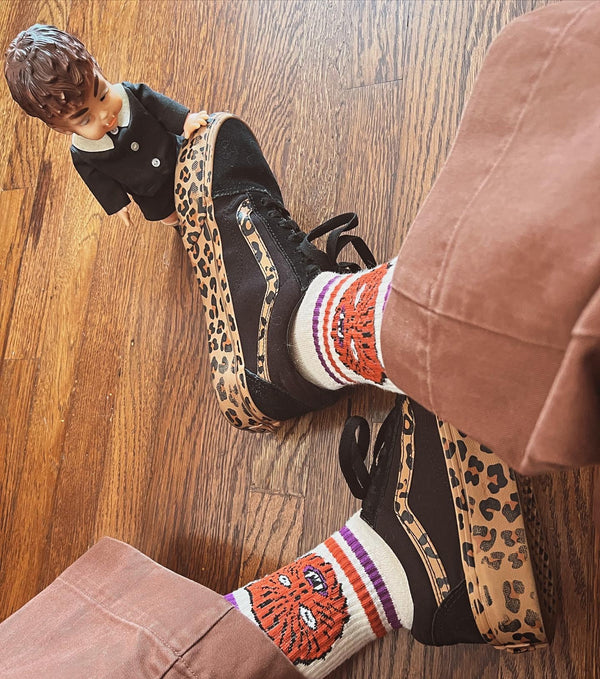 THE MONSTER HEADS  SOCKS *VINTAGE IVORY