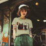 *UNISEX CAT MONSTERS TEE *OLIVE