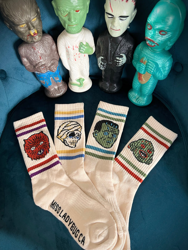THE MONSTER HEADS SOCKS *VINTAGE IVORY