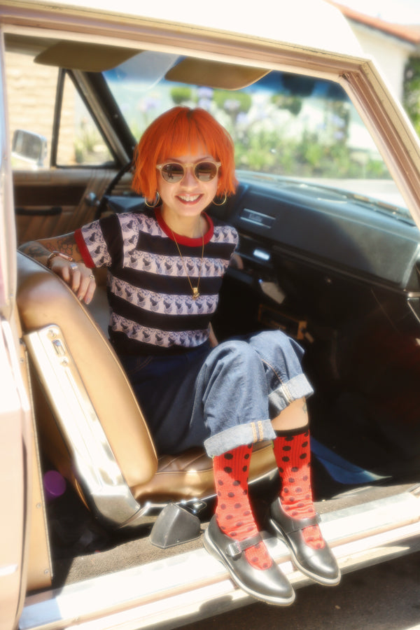 BITTER SQUEAKS X MISS LADYBUG CA COLLAB SOCKS