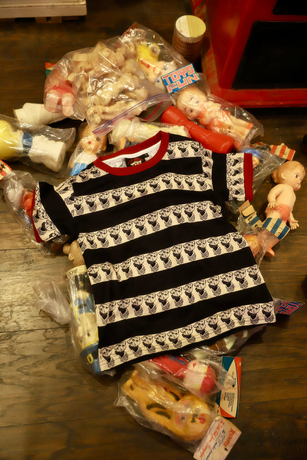 BITTER SQUEAKS X MISS LADYBUG CA COLLAB STRIPE RINGER TEE