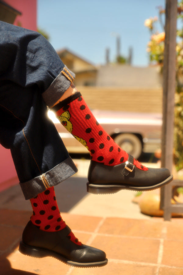 BITTER SQUEAKS X MISS LADYBUG CA COLLAB SOCKS