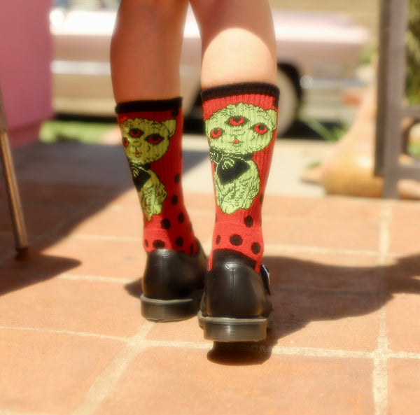 BITTER SQUEAKS X MISS LADYBUG CA COLLAB SOCKS