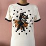 UNISEX Batty Girl Ringer Tee*White/Black