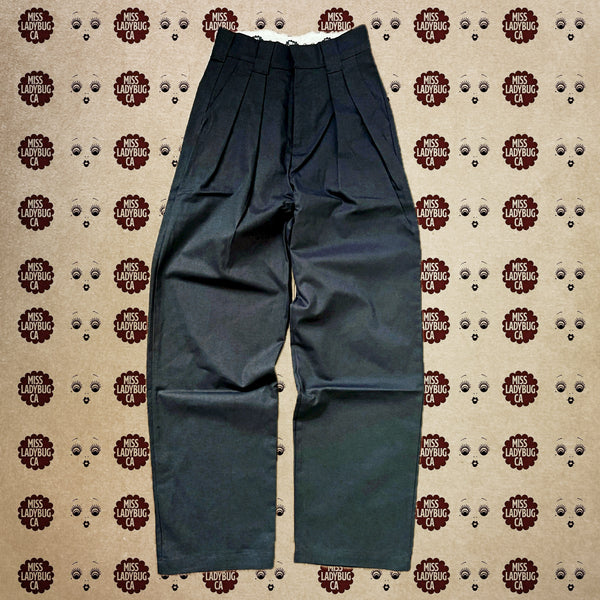 NEW HIGH WAIST PLEATED TROUSERS *BLACK
