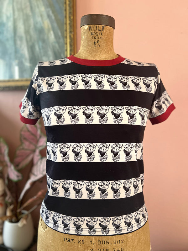 BITTER SQUEAKS X MISS LADYBUG CA COLLAB STRIPE RINGER TEE