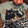 *UNISEX CAT MONSTERS TEE *OLIVE
