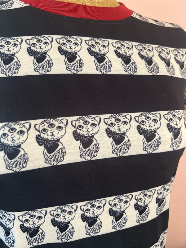 BITTER SQUEAKS X MISS LADYBUG CA COLLAB STRIPE RINGER TEE