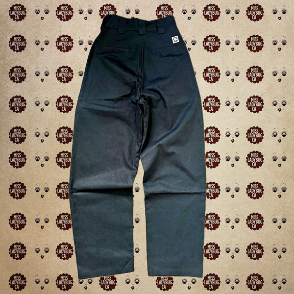 HIGH WAISTED TUCK WORK PANTS *BLACK