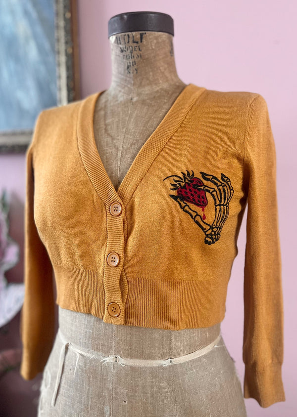 DEADLY SWEET CROPPED CARDIGAN *MUSTARD