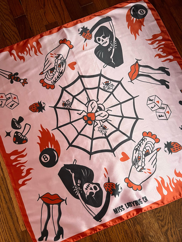 TATOO FLASH SCARF *PEACH PINK