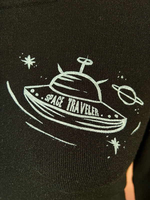 SPACE TRAVELER LONG SLEEVE SWEATER *BLACK