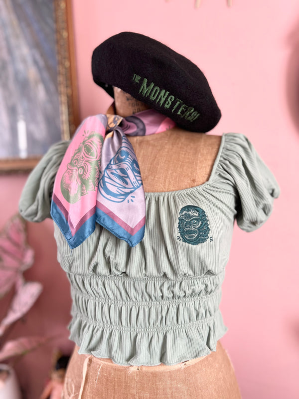 LAGOON BABY PUFF SLEEVE TOP *SAGE GREEN