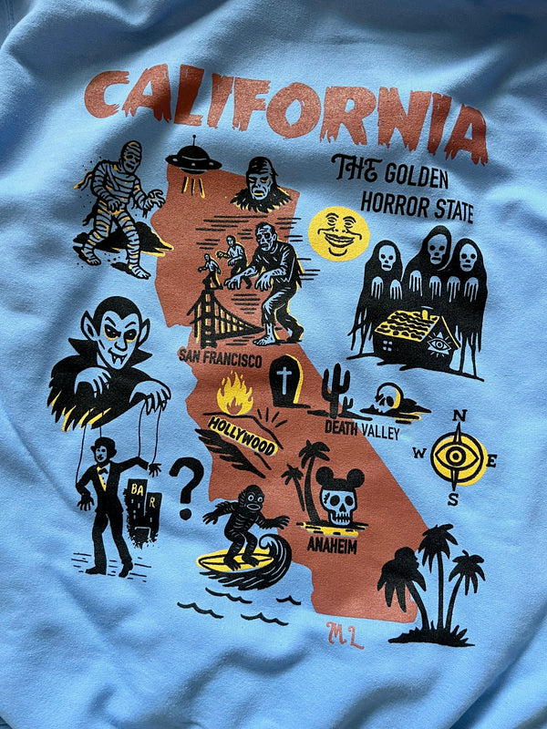 *UNISEX* THE GOLDEN HORROR STATE PULLOVER HOODIE *CAROLINA BLUE