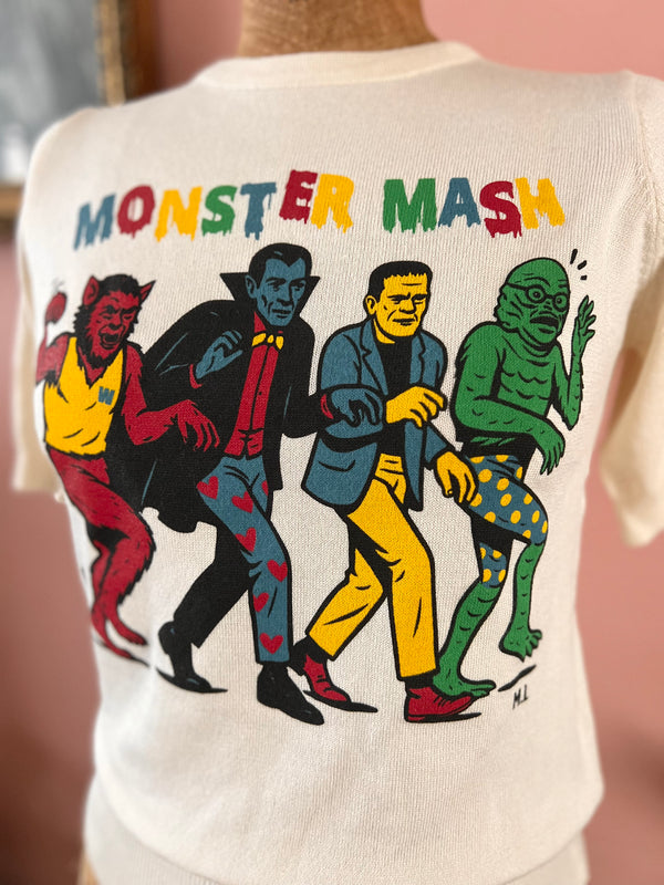 MONSTER MUSH HALF SLEEVE SWEATER *OATMEAL