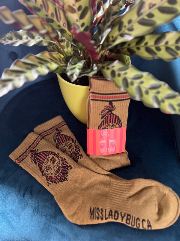SHRUNKEN HEAD SOCKS *OLIVE