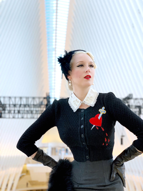 DAGGER THROUGH THE HEART CARDIGAN *BLACK