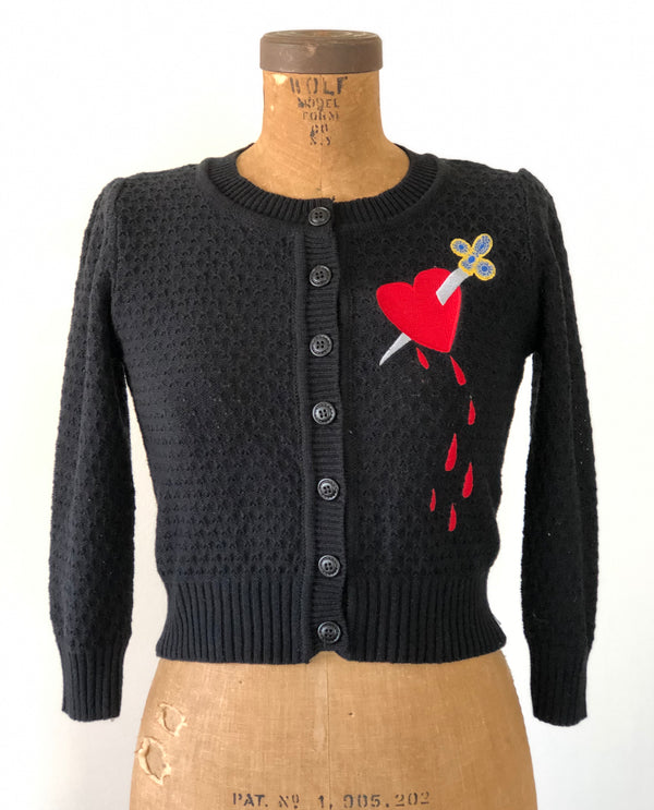 DAGGER THROUGH THE HEART CARDIGAN *BLACK