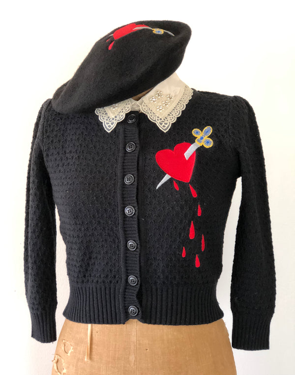 DAGGER THROUGH THE HEART CARDIGAN *BLACK