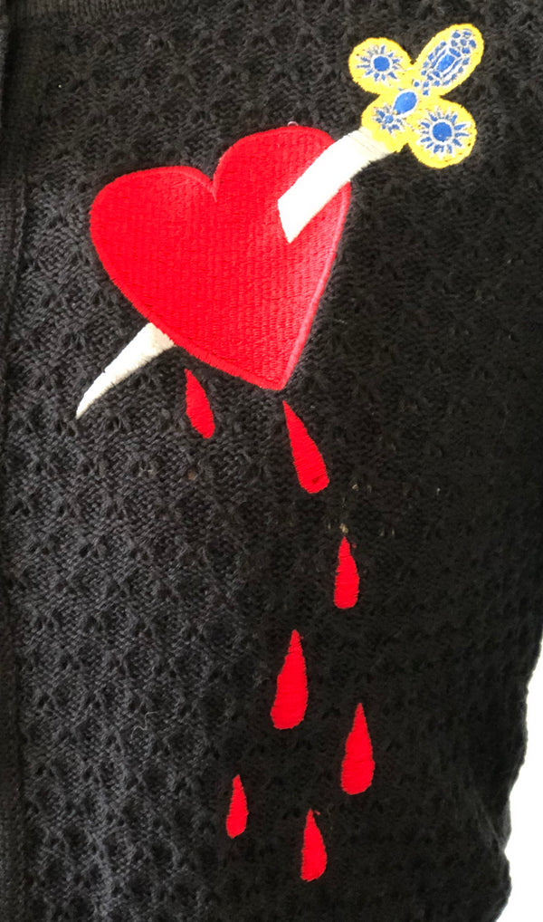 DAGGER THROUGH THE HEART CARDIGAN *BLACK