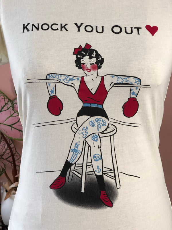 *UNISEX KNOCK YOU OUT RINGER TEE* NAVY/NATURAL