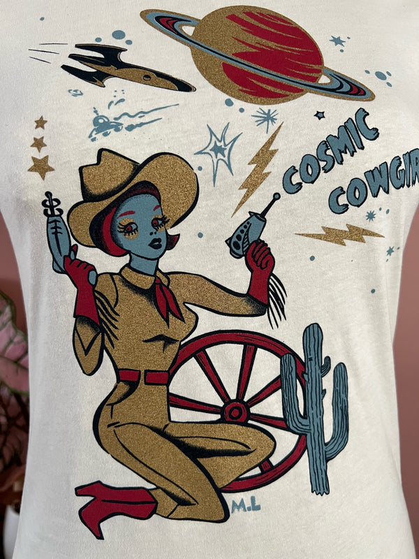 COSMIC COWGIRL TEE *IVORY