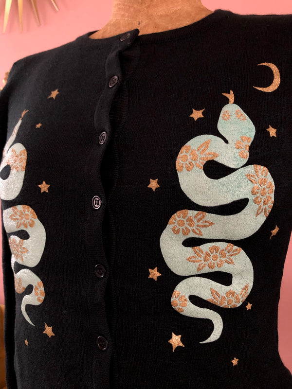 MISTY SNAKE CARDIGANS *BLACK