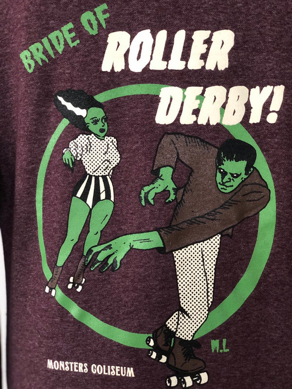 *UNISEX* BRIDE OF ROLLER DERBY PULLOVER HOODIES *PURPLE