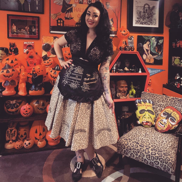 THE HELL WITH HOUSEWORK APRON *BLACK