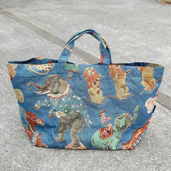 NATHALIE LETE CIRCUS BOAT TOTE BAG *BLUE