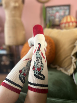 FIGHT LIKE A MONSTER SOCKS *VINTAGE IVORY