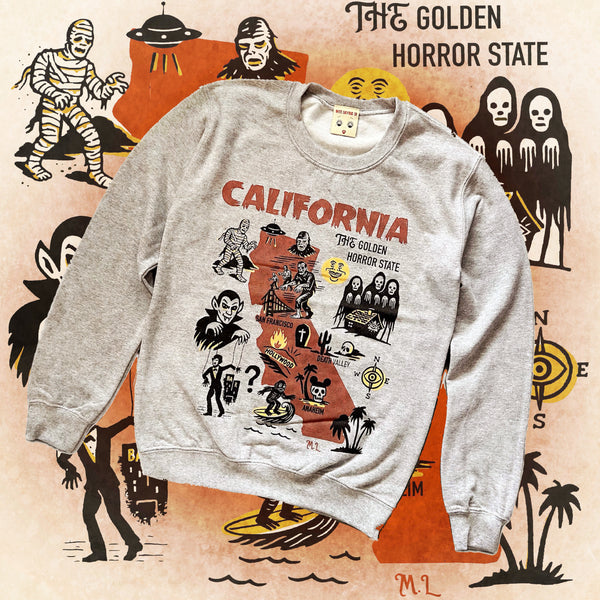 ＊UNISEX＊ THE GOLDEN HORROR STATE SWEATSHIRTS *HEATHER GRAY