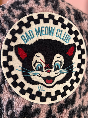 BAD MEOW CLUB CROPPED PUFFY JACKET *DUSTY PINK