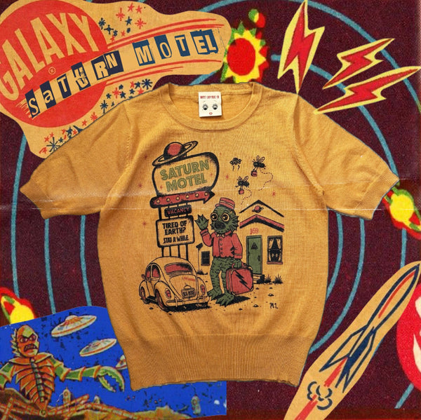SATURN MOTEL  HALF SLEEVE SWEATER *MUSTARD