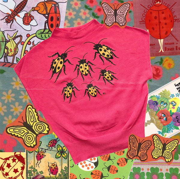 LOVE BUGS CAP SLEEVE SWEATER *MAGENTA PINK