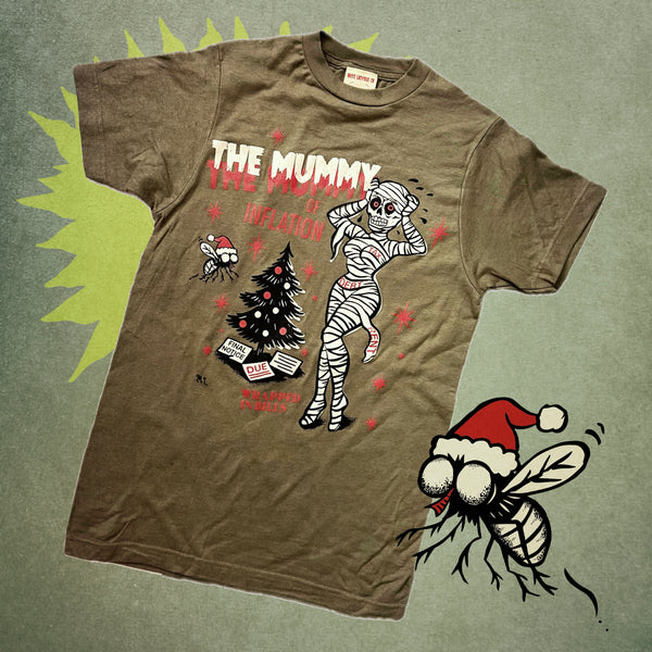 ＊UNISEX＊ THE MUMMY OF INFLATION TEE *OLIVE