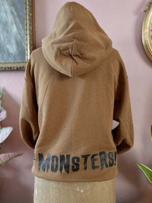 ＊UNISEX＊ FIGHT LIKE A MONSTERS PULLOVER HOODIES *BROWN