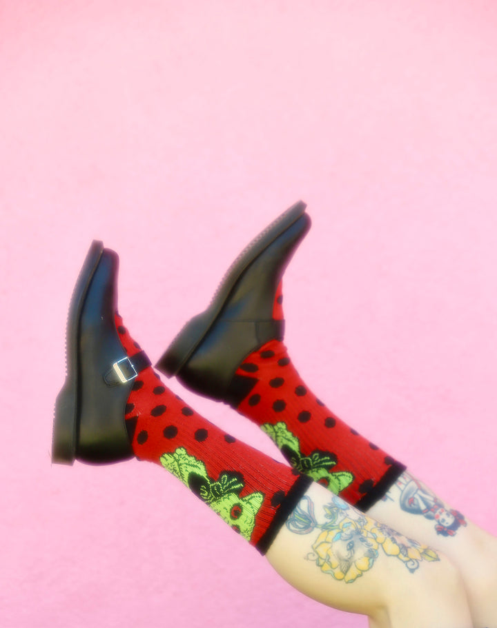 BITTER SQUEAKS X MISS LADYBUG CA COLLAB SOCKS