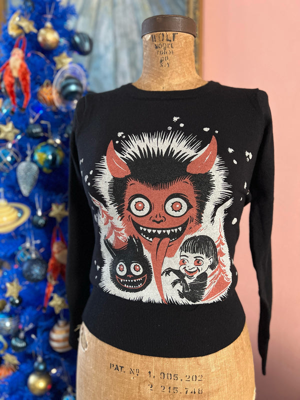 KRAMPUS LONG SLEEVE SWEATER *BLACK