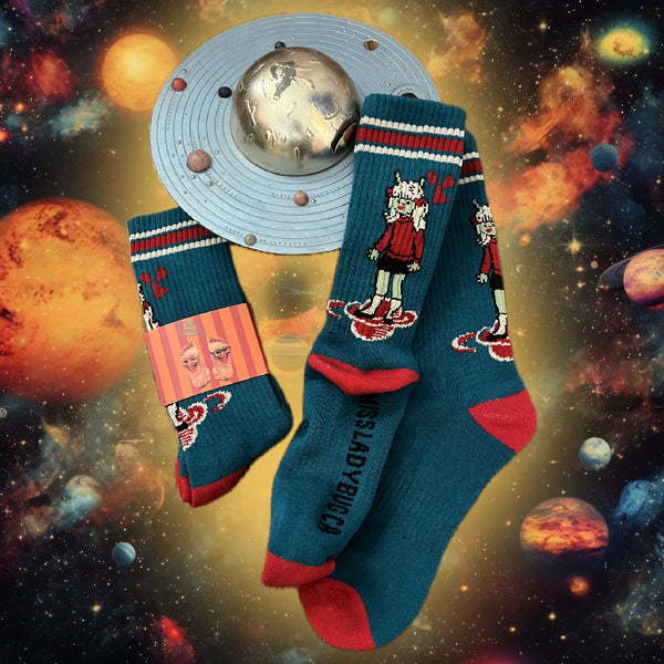 SATURN GIRL SOCKS *TEAL BLUE