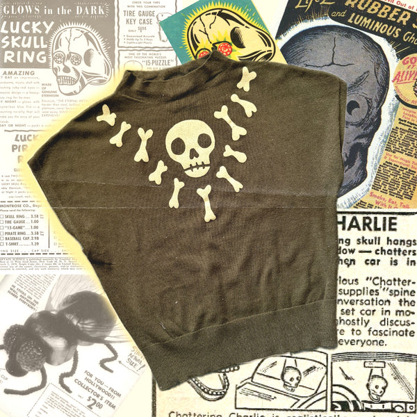 THE LUCKY BONE  CAP SLEEVE SWEATER *OLIVE