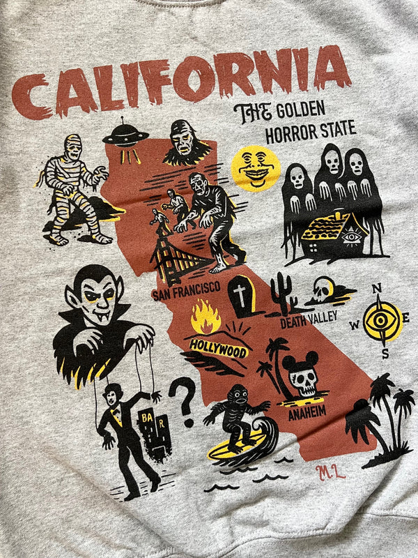 ＊UNISEX＊ THE GOLDEN HORROR STATE SWEATSHIRTS *HEATHER GRAY